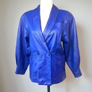 Vintage 1980s? Leather Power Blazer EVC